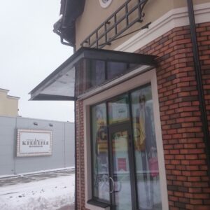 Новообуховская трасса, козырьки стекло